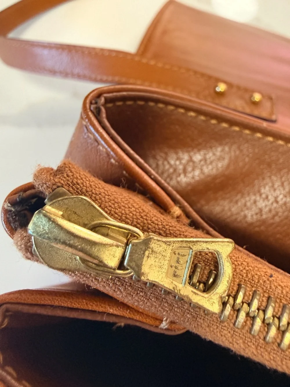 Celine Calfskin Leather Flap Bag with Gold Celine Logo Charm - Picture 9 of 15